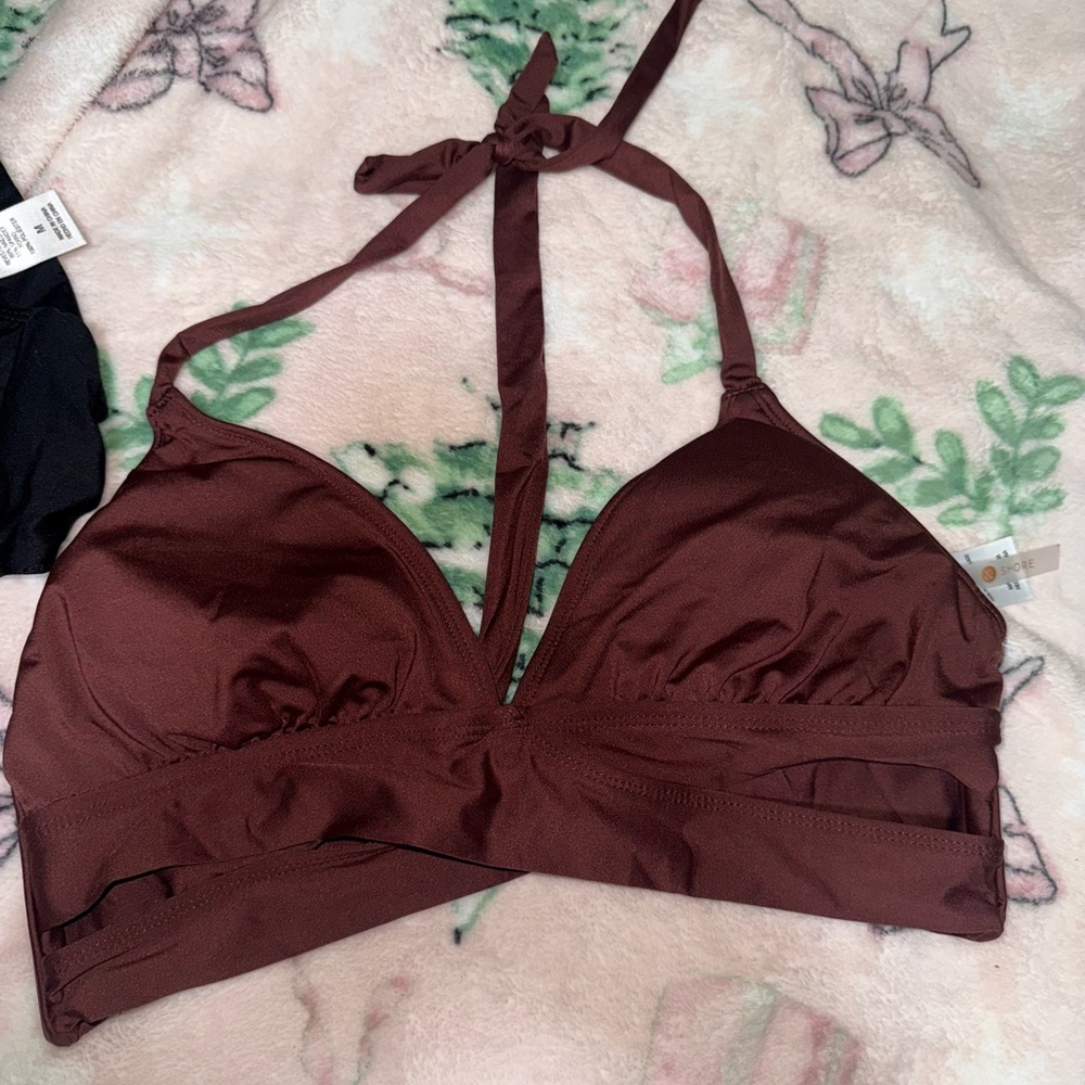 Elegant Brown Halter Bralette